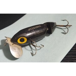 Fred‎ Arbogast Classic jointed Jitterbug Fishing Lure Black - Vintage 3 inch